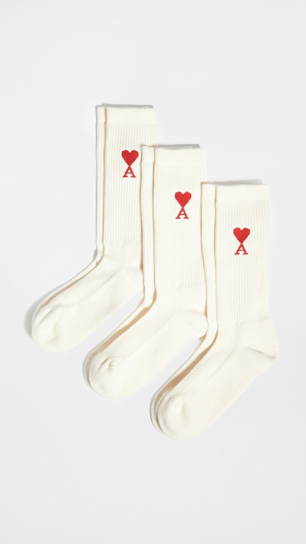 红桃心袜子三件套