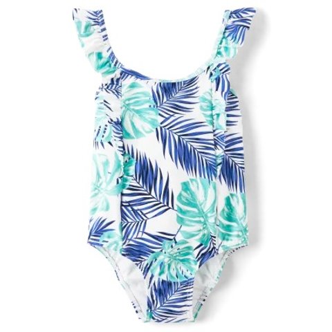 GymboreeGirls Sleeveless Tropical Leaf Print One Piece Swimsuit - Splish-Splash | Gymboree - SIMPLYWHT