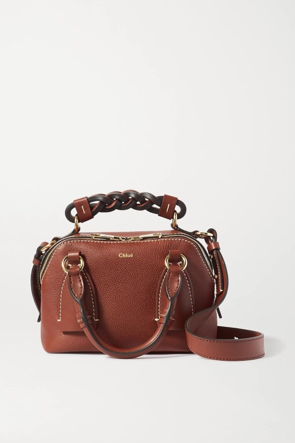 Daria small textured and smooth leather tote