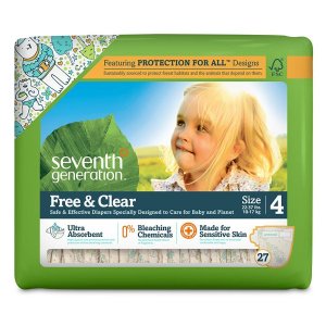 Select Seventh Generation Free & Clear Baby Diapers with Animal Prints  @ Amazon.com