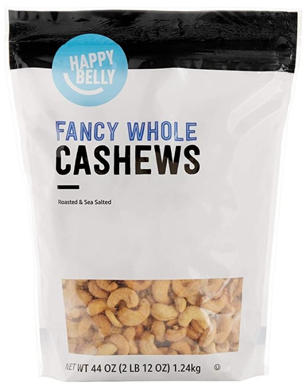 Amazon Brand - Happy Belly Fancy Whole Cashews, 44 Ounce