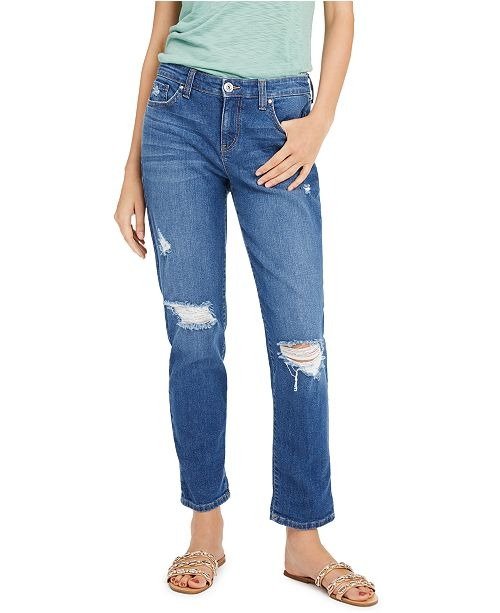 INC Ripped Boyfriend Jeans, Created For Macy's
