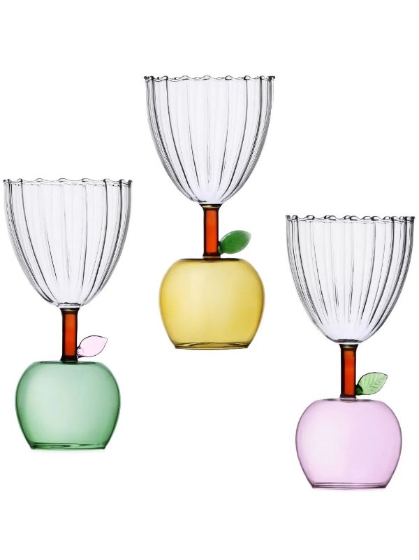 Apple wine glasses (set of 3)