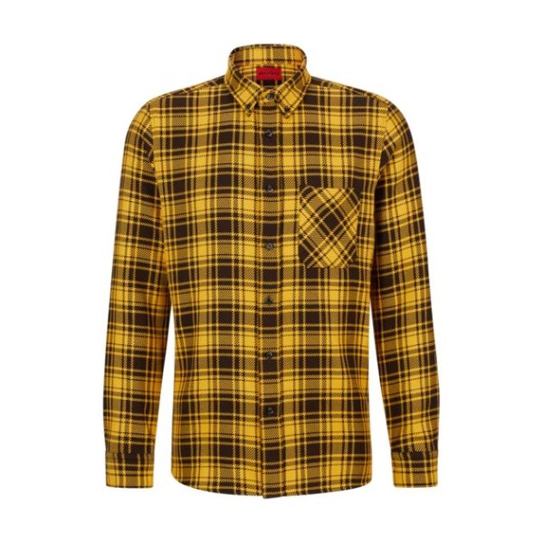 relaxed-fit shirt in checked cotton flannel