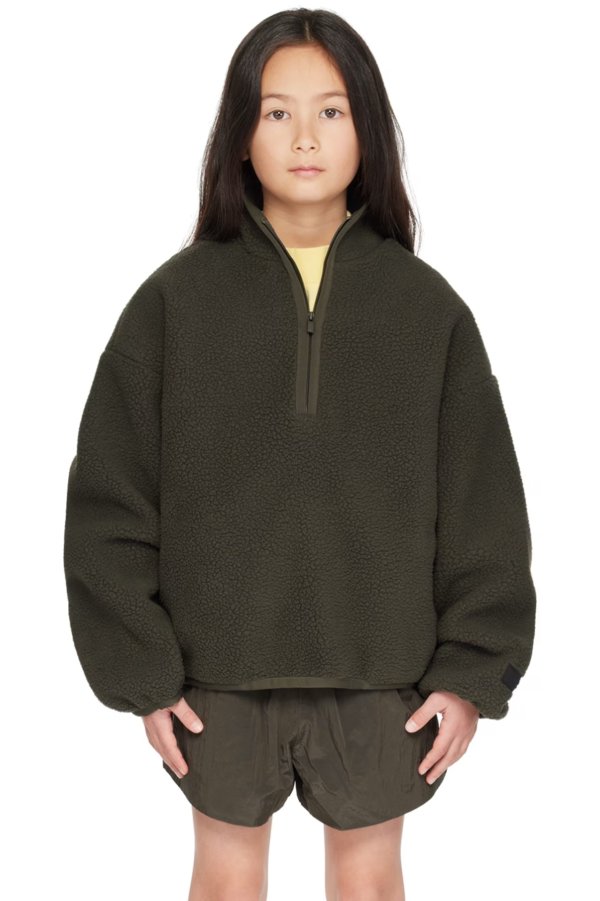 Kids Gray Half-Zip Sweater