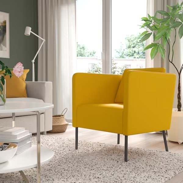 EKERO Armchair, Skiftebo yellow - IKEA
