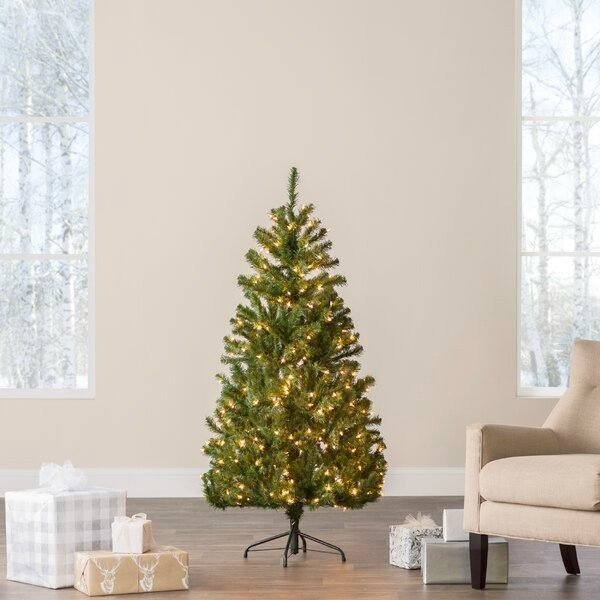 Norwood Fir Green Spruce Artificial Christmas Tree with White LightsNorwood Fir Green Spruce Artificial Christmas Tree with White Lights