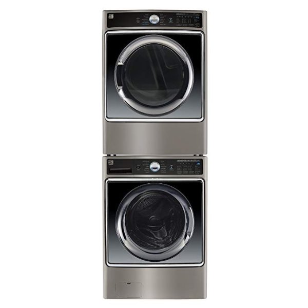 Front-Load Washer & Electric Dryer Bundle in Metallic Silver, includes delivery and hookup