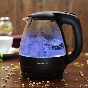 Ovente KG83 Series 1.5L Glass Electric Kettle, Black