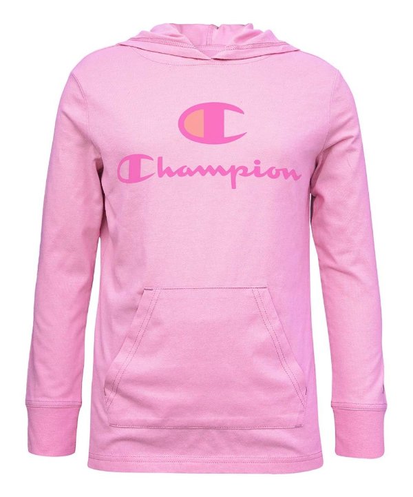 Pink Candy 'C' Script Logo Hooded Jersey - Girls