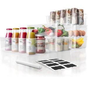Simply Gourmet 透明可堆叠冰箱收纳格6件套 配标签