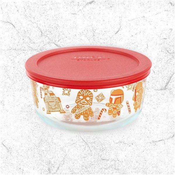 Star Wars™ 4-cup Round Glass Storage Container, Holiday Edition Hats and Gifts (Lid Sold Separately)