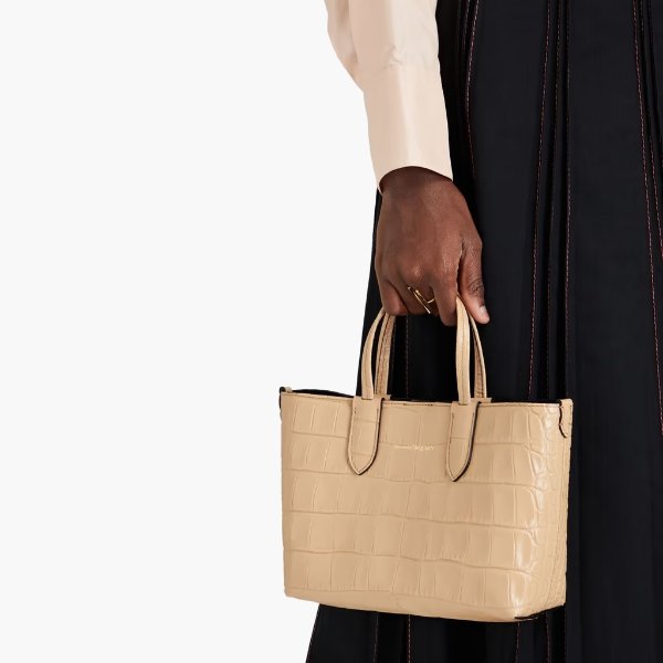 Croc-effect leather tote