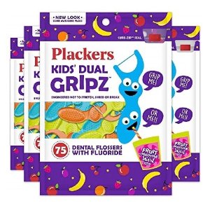 Plackers 儿童牙线棒，75 x 4袋