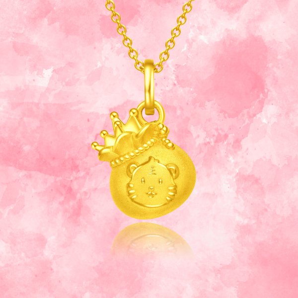 999 Pure Gold Chinese Zodiac Fortune Bag Pendant