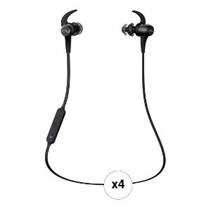 NuForce BE Sport3 Wireless In-Ear Sports Headphones Kit (Gunmetal, 4-Pack)