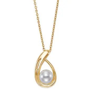 Freshwater Cultured 7-7.5mm Pearl 14kt Yellow Gold Drop Pendant