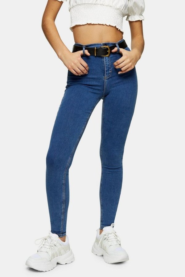 Mid Blue Belt Loop Joni Skinny Jeans