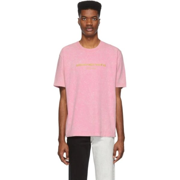 Alexander Wang - Pink Gold Logo T-Shirt