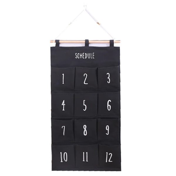 Digital And Letter Multi-pocket Hanging Bag Wall Mounted Wardrobe Organizer Sundries Cosmetics Storage Pouch Home Office Container