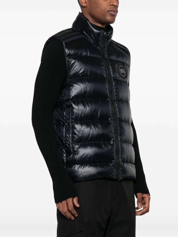 logo-applique quilted down gilet