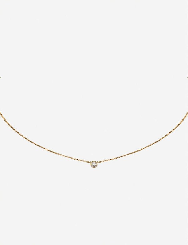 Diamants Legers deextra-small 18ct yellow-gold and 0.04ct diamond necklace