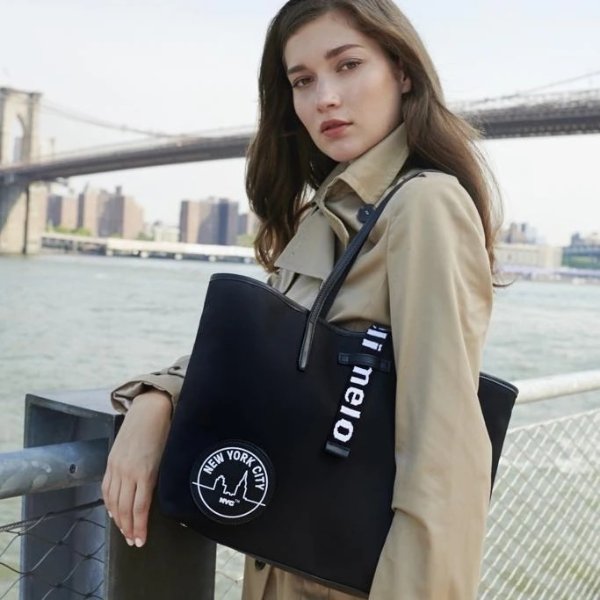 New York City Big Black Shopper Bag