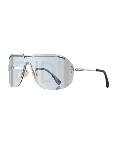 Men's Rimless Photochromic Shield Sunglasses