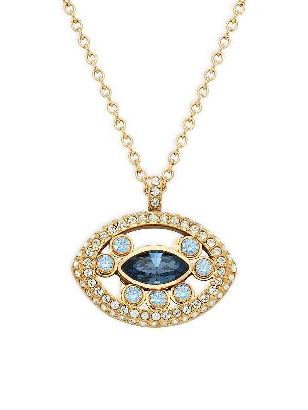 Admiration Goldtone & Swarovski Crystal Eye Pendant Necklace