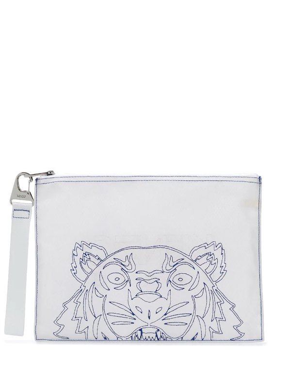 zipped tiger clutch bag