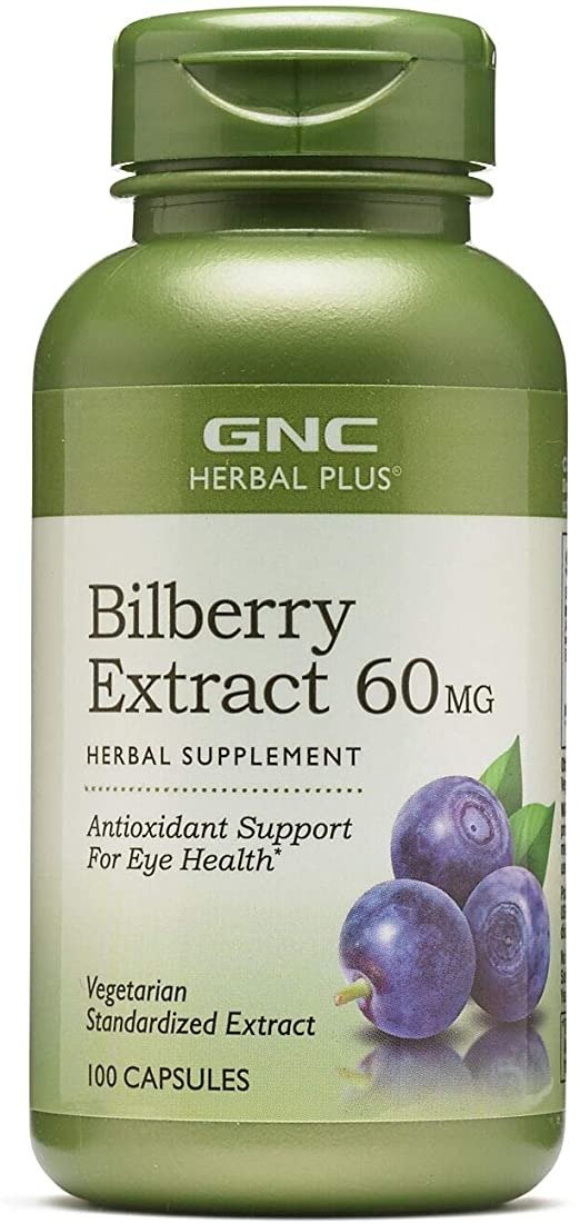 Herbal Plus Bilberry Extract 60mg, 100 Capsules, Supports Eye Health