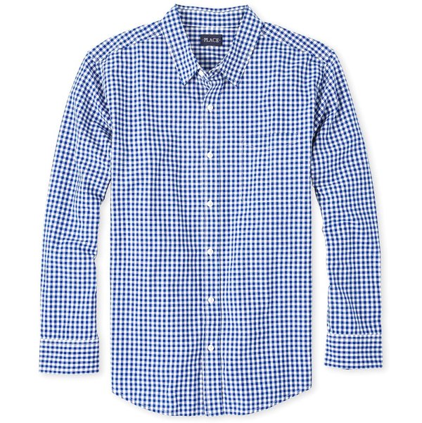 Mens Dad And Me Gingham Poplin Matching Button Down Shirt