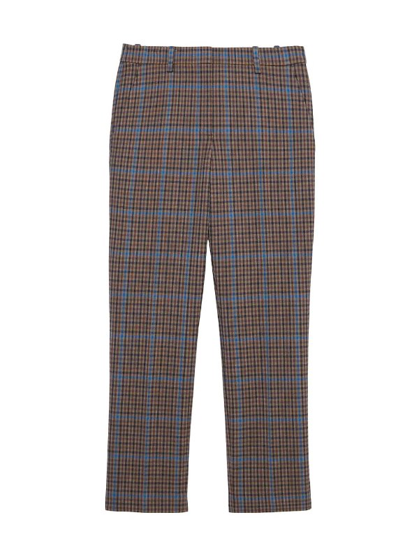 Treeca Plaid Wool-Blend Pants
