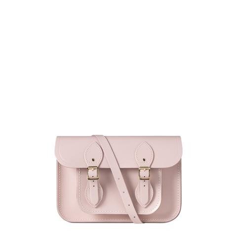 11 inch Magnetic Satchel in Leather - Peach Pink Patent Saffiano