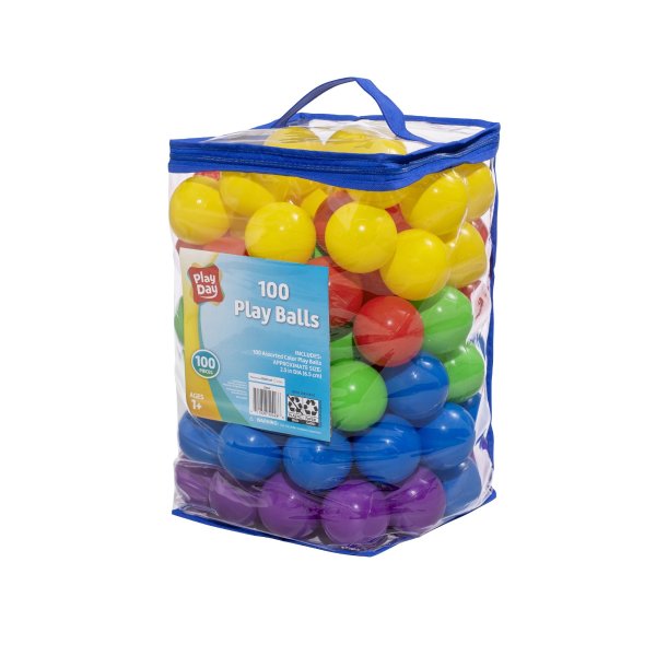 100 Pack Play Balls, Multi-colored
