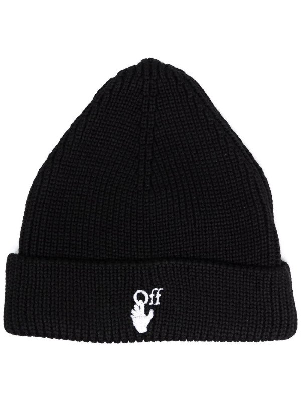Hands Off ribbed-knit beanie