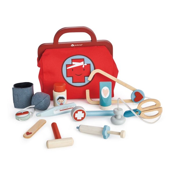 Kid's Retro-Style Doctor's Bag Toy Kit