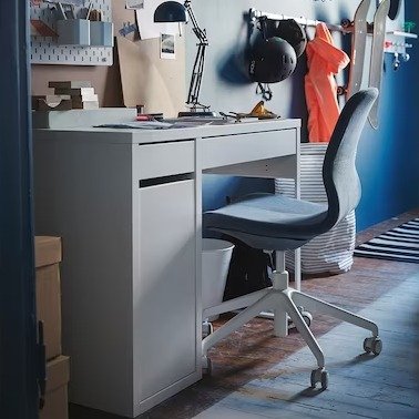 MICKE Desk, white, 413/8x195/8" - IKEA