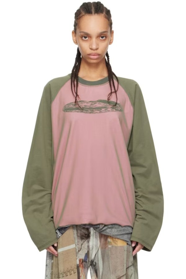 
SERAPIS 独家发售绿色 & 粉色双面长袖 T 恤