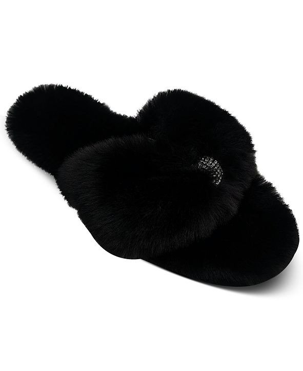 INC Women's Fluffy Thong Slippers, Created for Macy's