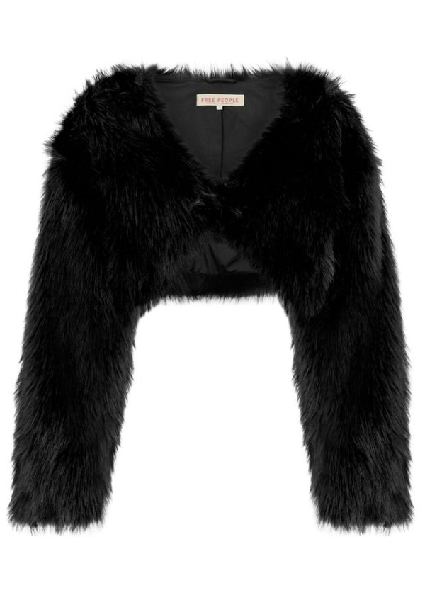 Martini cropped faux fur jacket