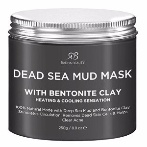 Radha Beauty Dead Sea Mud Mask with Bentonite Clay 8.8 oz - New Improved Formula for Face & Body