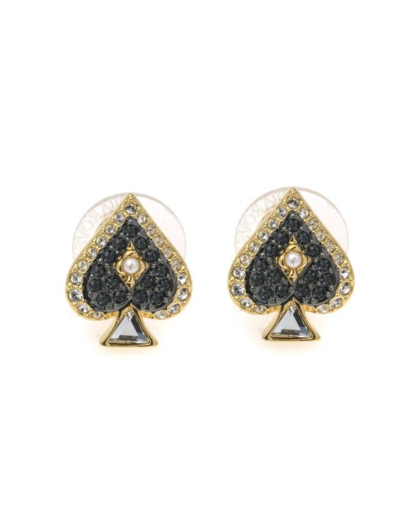 Tarot Magic Gold Tone Dark Multi Colored Crystal Earrings 5510528