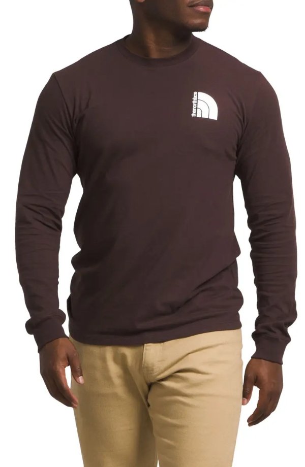 Long Sleeve Jumbo Half Dome Logo Graphic T-Shirt