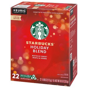 Starbucks Holiday Blend Herbal Coffee, Keurig® K-Cup® Pods, Medium Roast, 22/Box (5000356672)