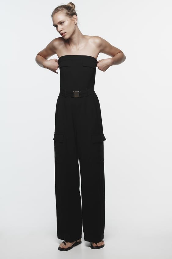 BELTED CARGO JUMPSUIT