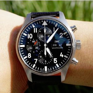 IWC Pilot Black Automatic Chronograph Men's Watch IW377709