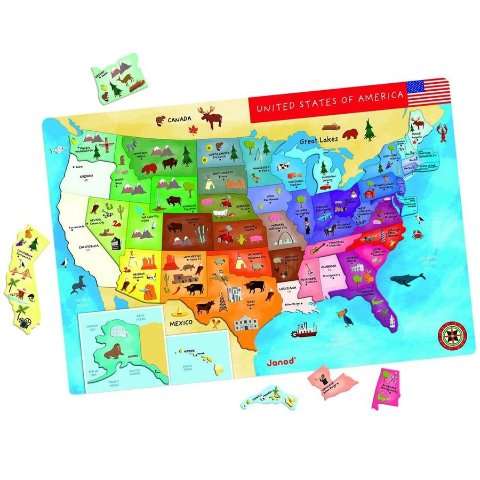 磁力美国地图拼图