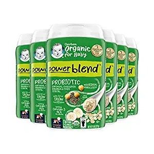 Organic Baby Food, Crawler, Powerblend, Probiotic Oatmeal Chickpea Banana & Chia Cereal, 8 oz (Pack of 6)