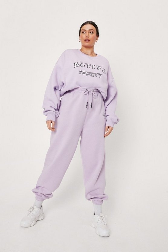 Plus Size Active Society Graphic Sweatpants | Nasty Gal